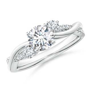 6mm GVS2 Nature Inspired Diamond Twisted Vine Ring in P950 Platinum