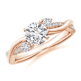 6mm HSI2 Nature Inspired Diamond Twisted Vine Ring in Rose Gold