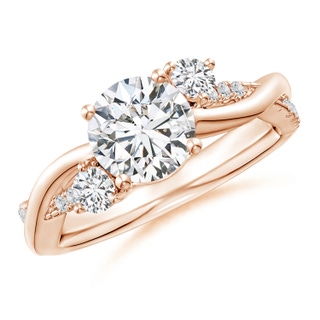 7mm HSI2 Nature Inspired Diamond Twisted Vine Ring in Rose Gold