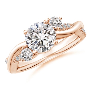 7mm IJI1I2 Nature Inspired Diamond Twisted Vine Ring in Rose Gold