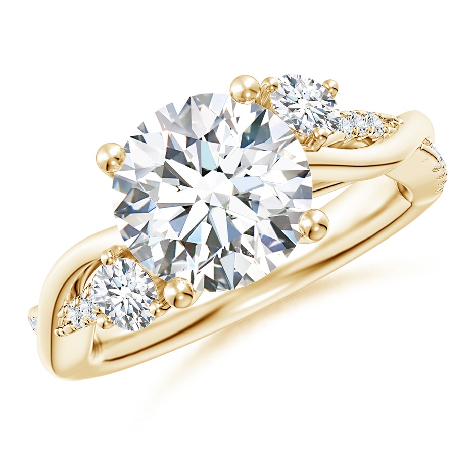 9.2mm GVS2 Nature Inspired Diamond Twisted Vine Ring in Yellow Gold 