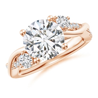 9.2mm HSI2 Nature Inspired Diamond Twisted Vine Ring in 10K Rose Gold