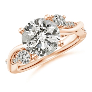9.2mm KI3 Nature Inspired Diamond Twisted Vine Ring in Rose Gold