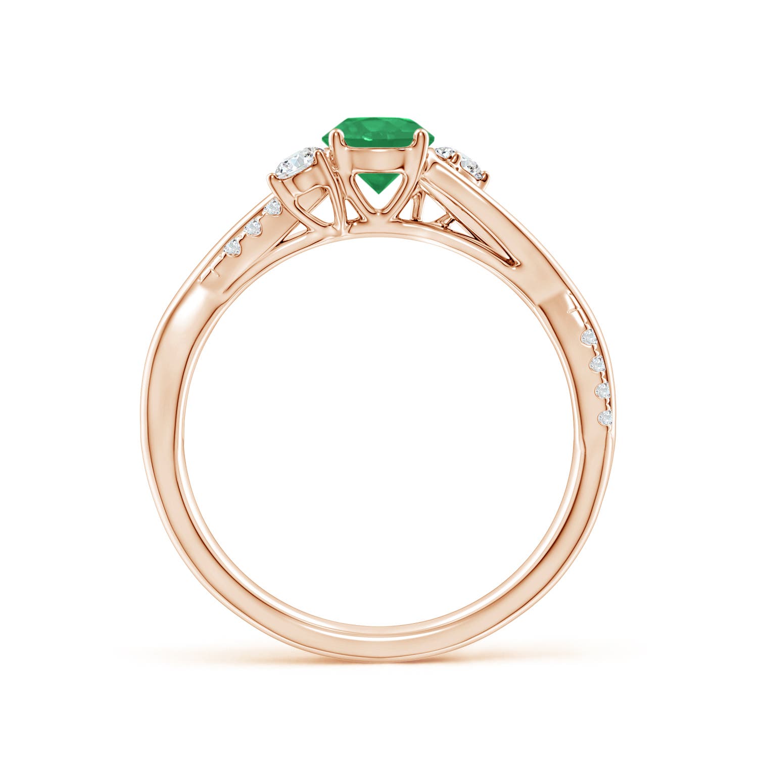 A - Emerald / 0.66 CT / 14 KT Rose Gold