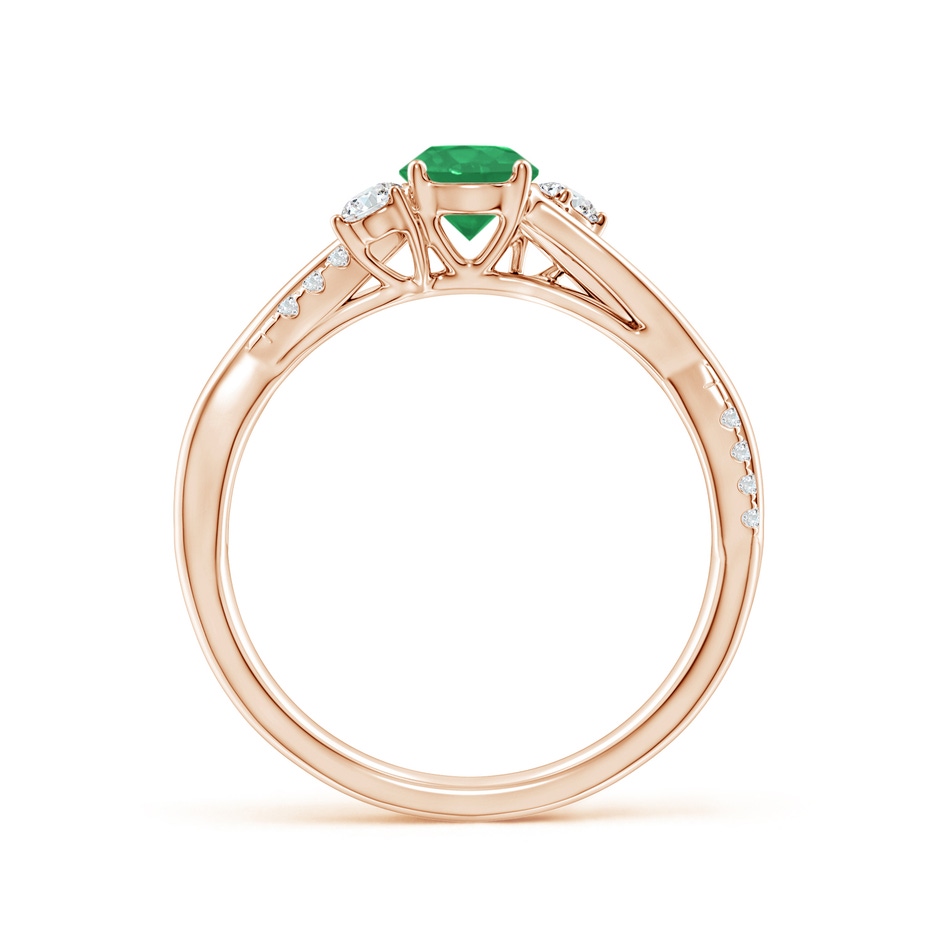 5mm A Nature Inspired Emerald & Diamond Twisted Vine Ring in Rose Gold side 199