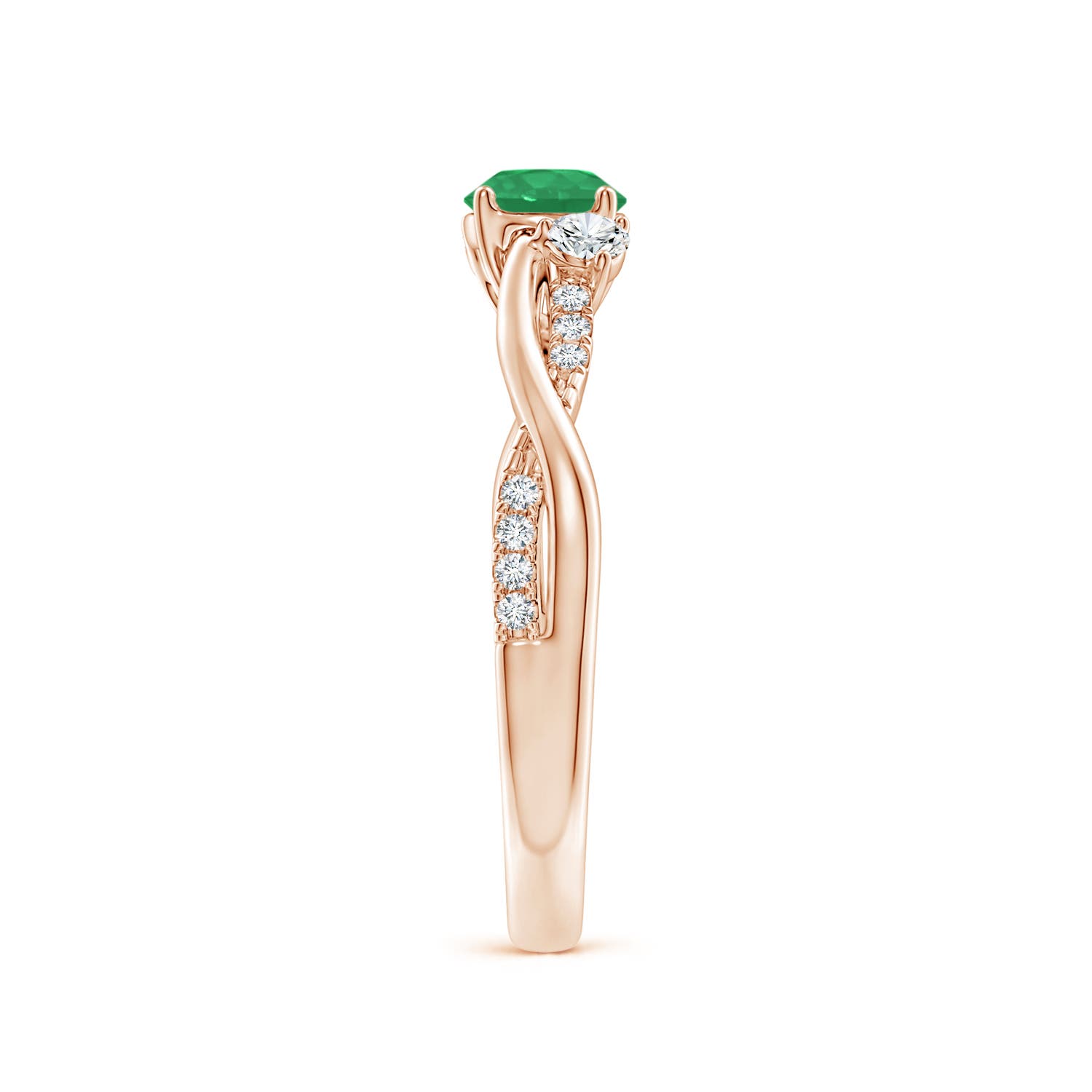 A - Emerald / 0.66 CT / 14 KT Rose Gold