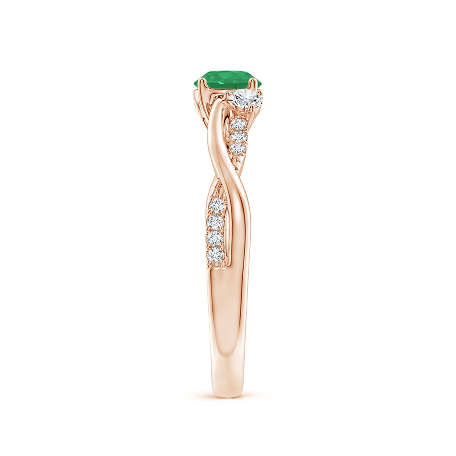 5mm A Nature Inspired Emerald & Diamond Twisted Vine Ring in Rose Gold side 299