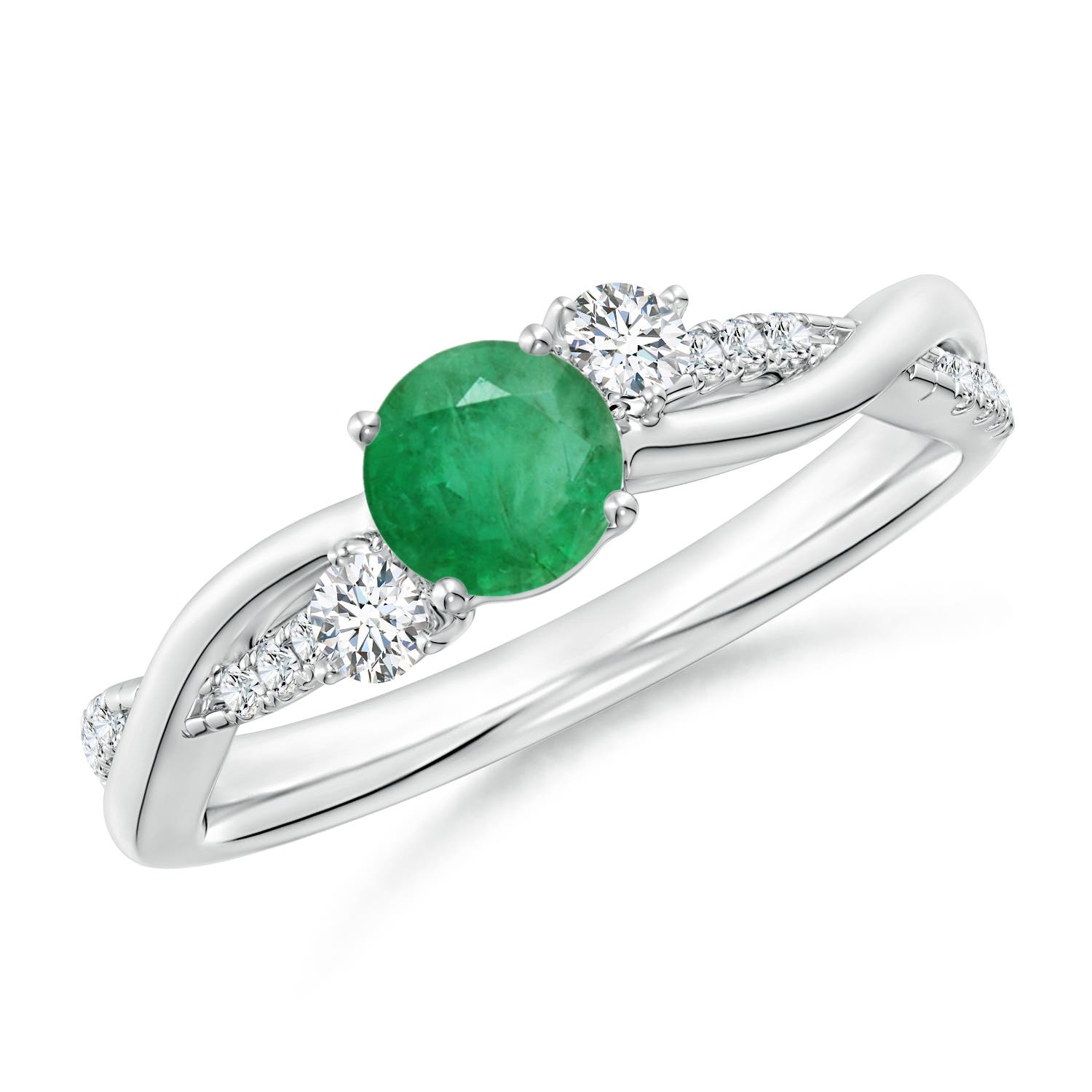 A - Emerald / 0.66 CT / 14 KT White Gold