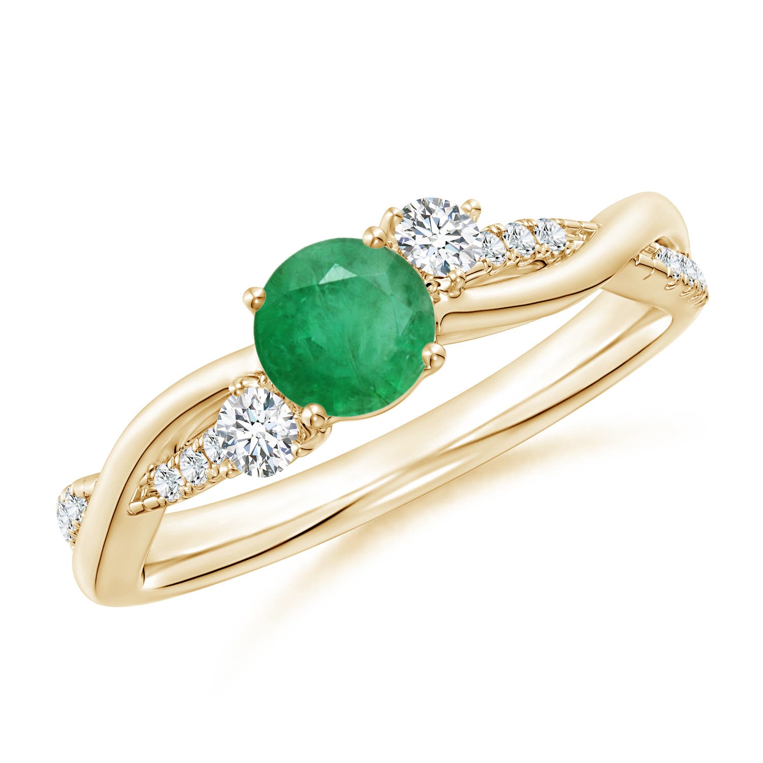 A - Emerald / 0.66 CT / 14 KT Yellow Gold