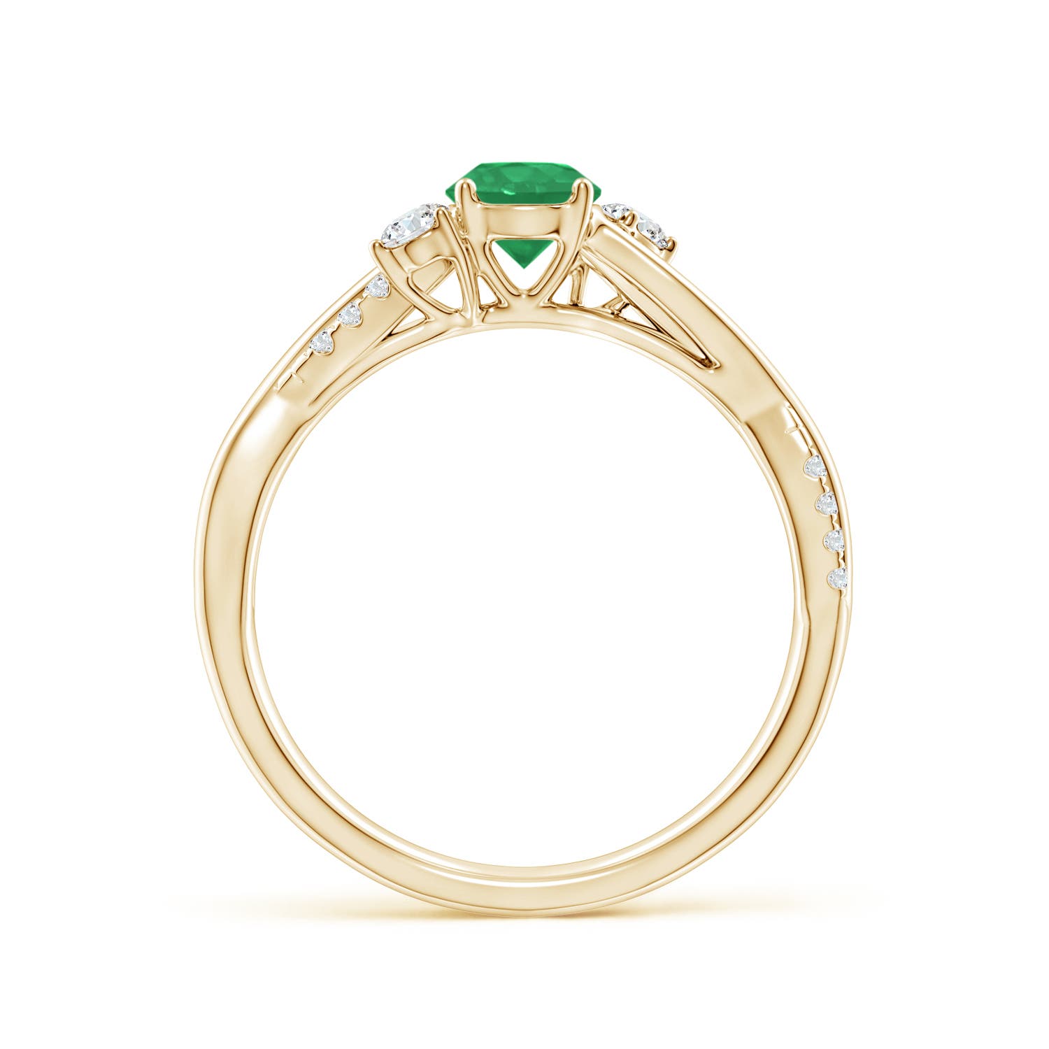 A - Emerald / 0.66 CT / 14 KT Yellow Gold