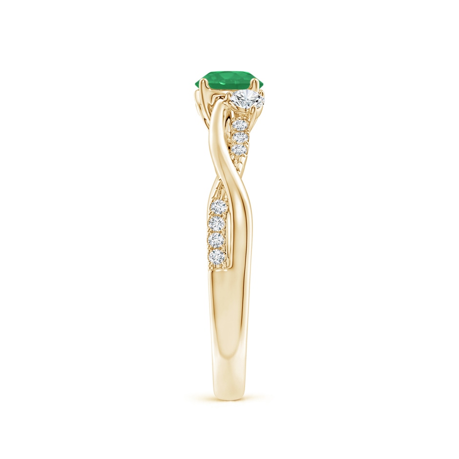5mm A Nature Inspired Emerald & Diamond Twisted Vine Ring in Yellow Gold side 299