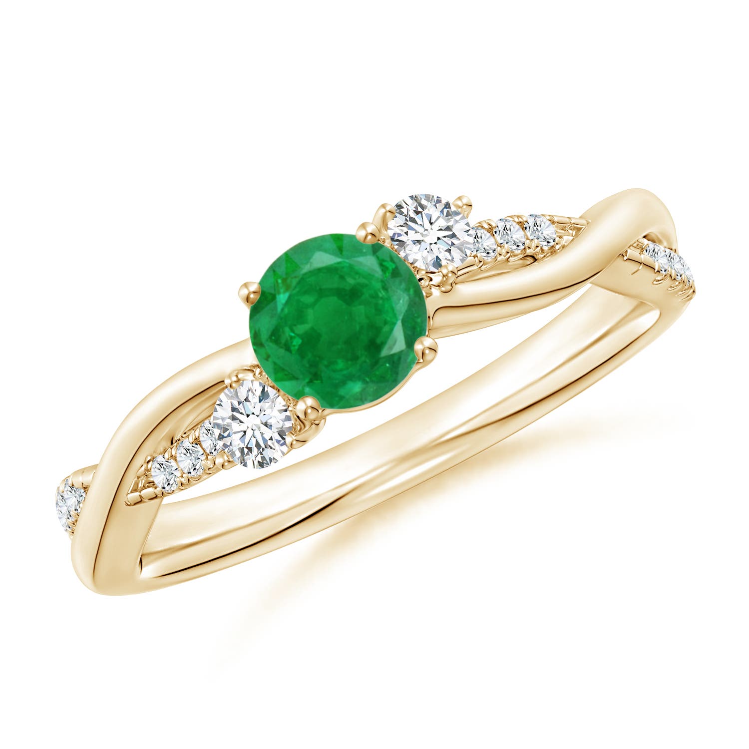 AA - Emerald / 0.66 CT / 14 KT Yellow Gold