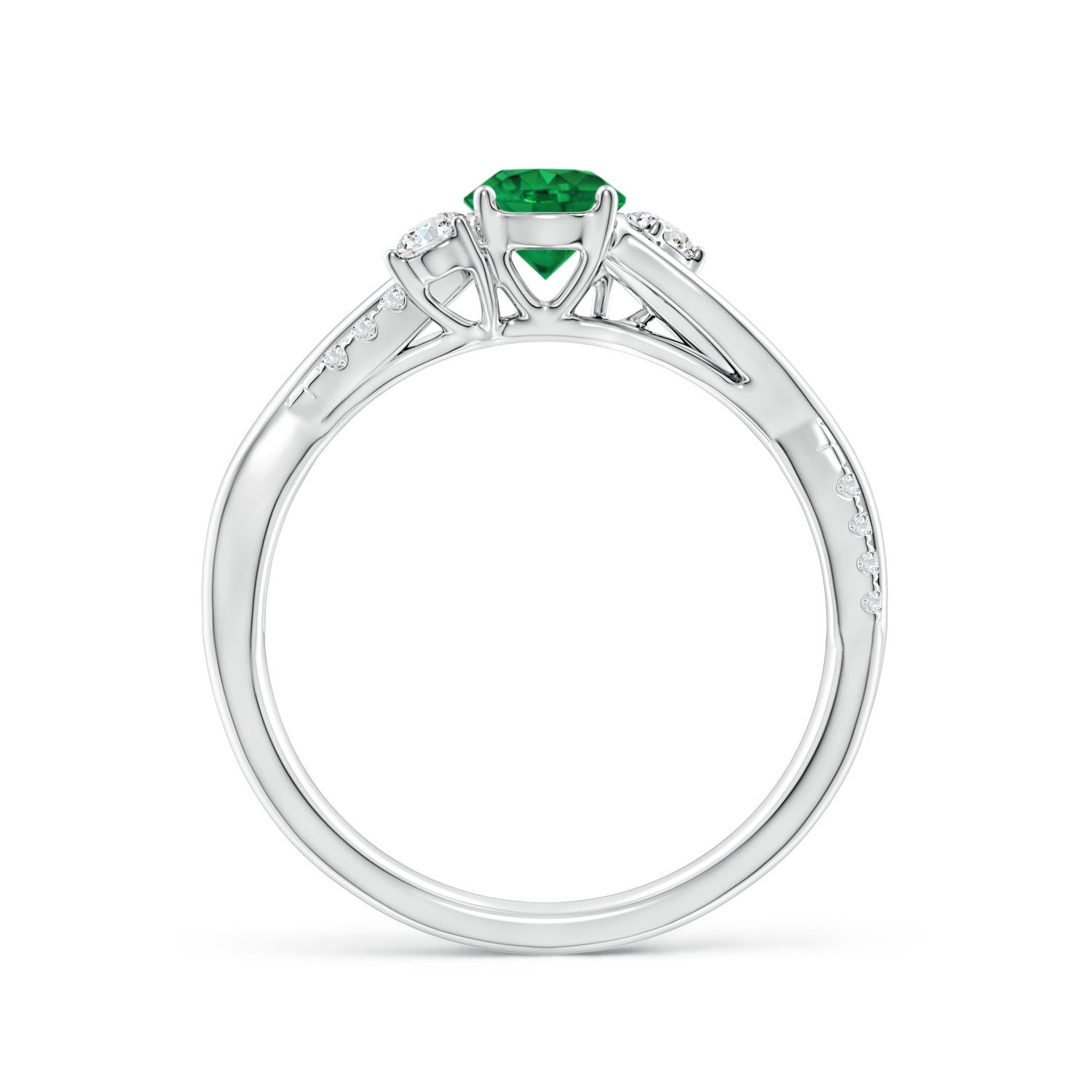 AAA - Emerald / 0.66 CT / 14 KT White Gold