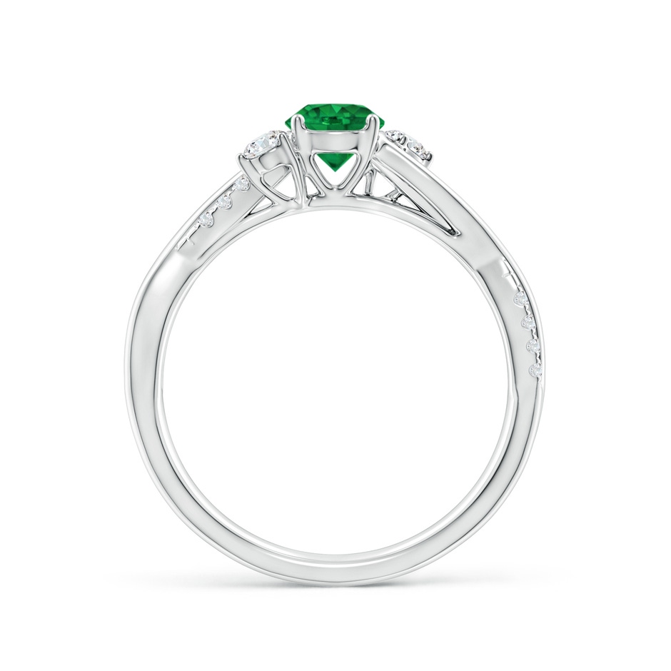 5mm AAA Nature Inspired Emerald & Diamond Twisted Vine Ring in White Gold side 199