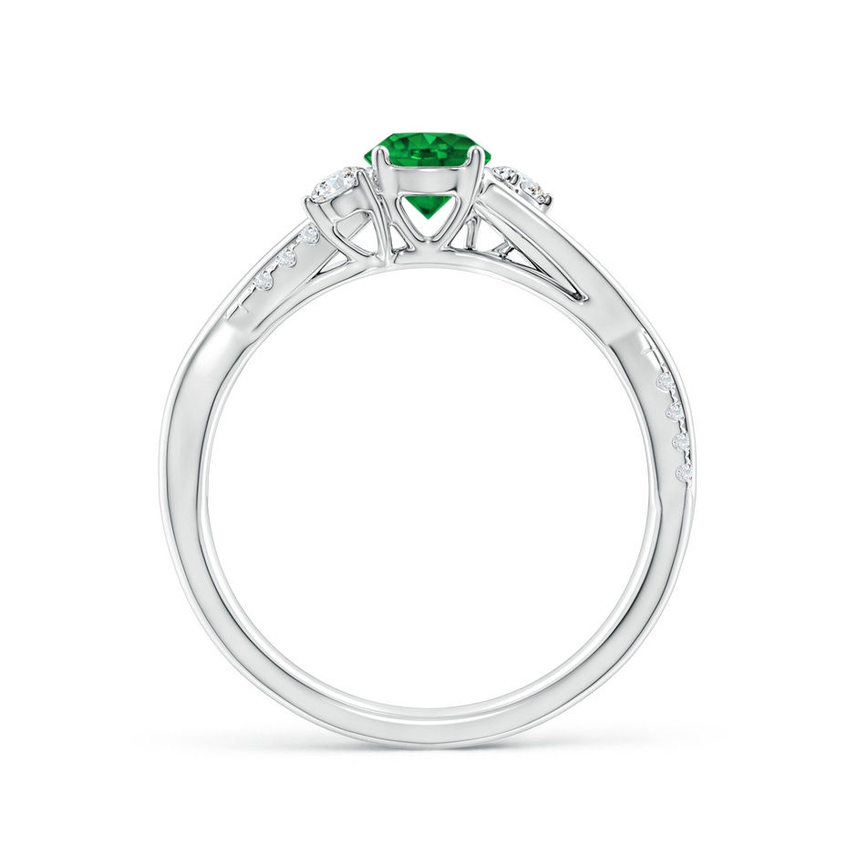 5mm AAAA Nature Inspired Emerald & Diamond Twisted Vine Ring in P950 Platinum side 199