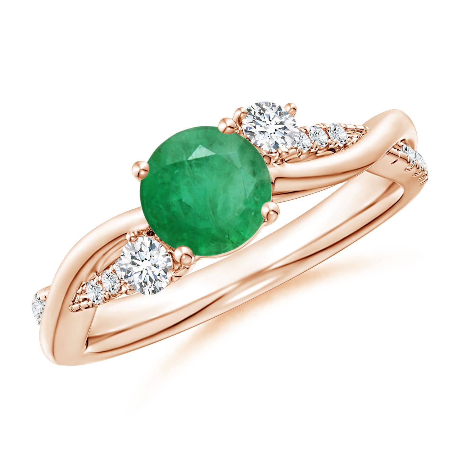 A - Emerald / 0.99 CT / 14 KT Rose Gold