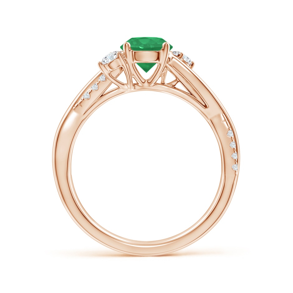 6mm A Nature Inspired Emerald & Diamond Twisted Vine Ring in Rose Gold side 199