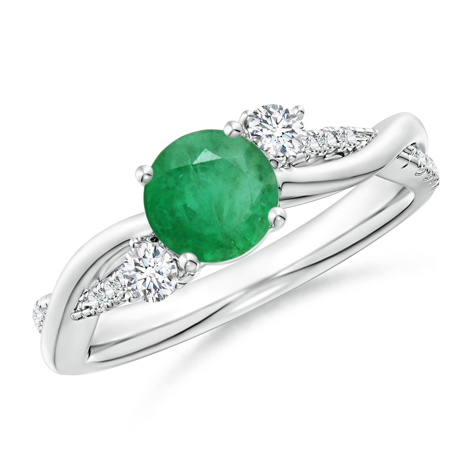 A - Emerald / 0.99 CT / 14 KT White Gold