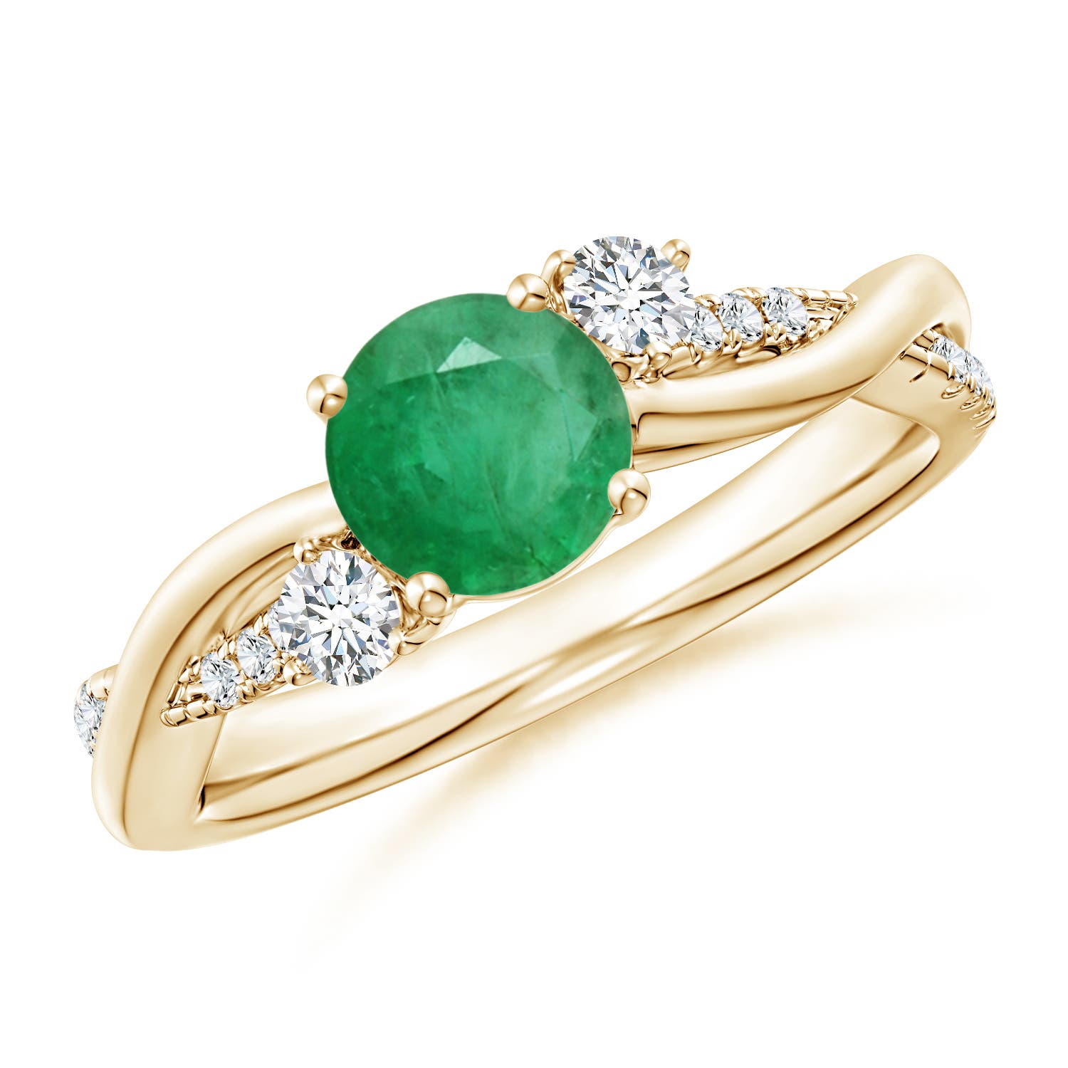 A - Emerald / 0.99 CT / 14 KT Yellow Gold