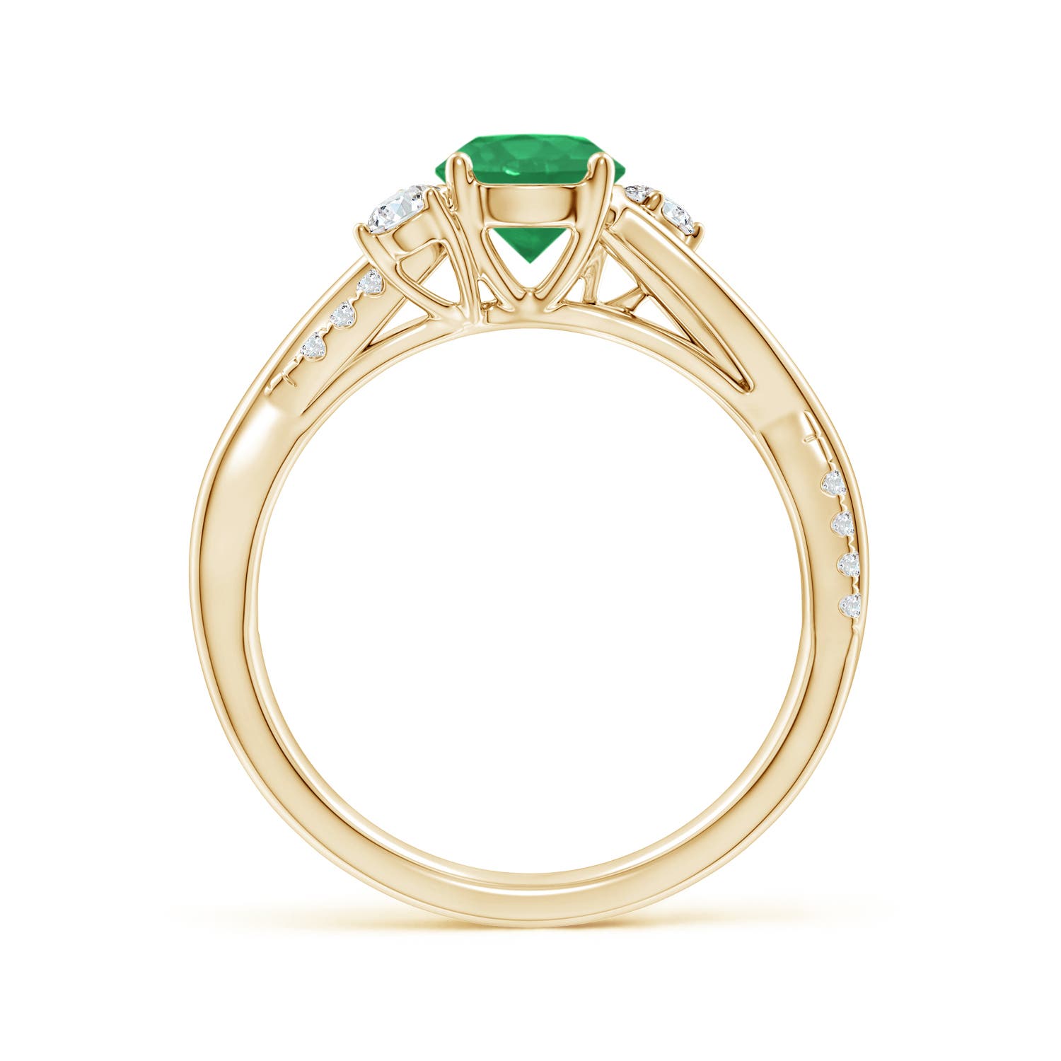 A - Emerald / 0.99 CT / 14 KT Yellow Gold