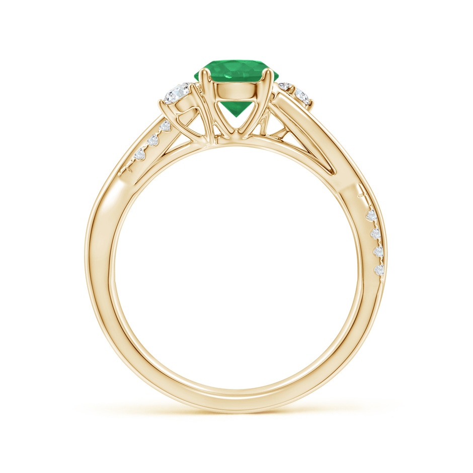 6mm A Nature Inspired Emerald & Diamond Twisted Vine Ring in Yellow Gold side 199