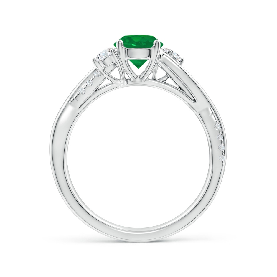 6mm AA Nature Inspired Emerald & Diamond Twisted Vine Ring in P950 Platinum side 199