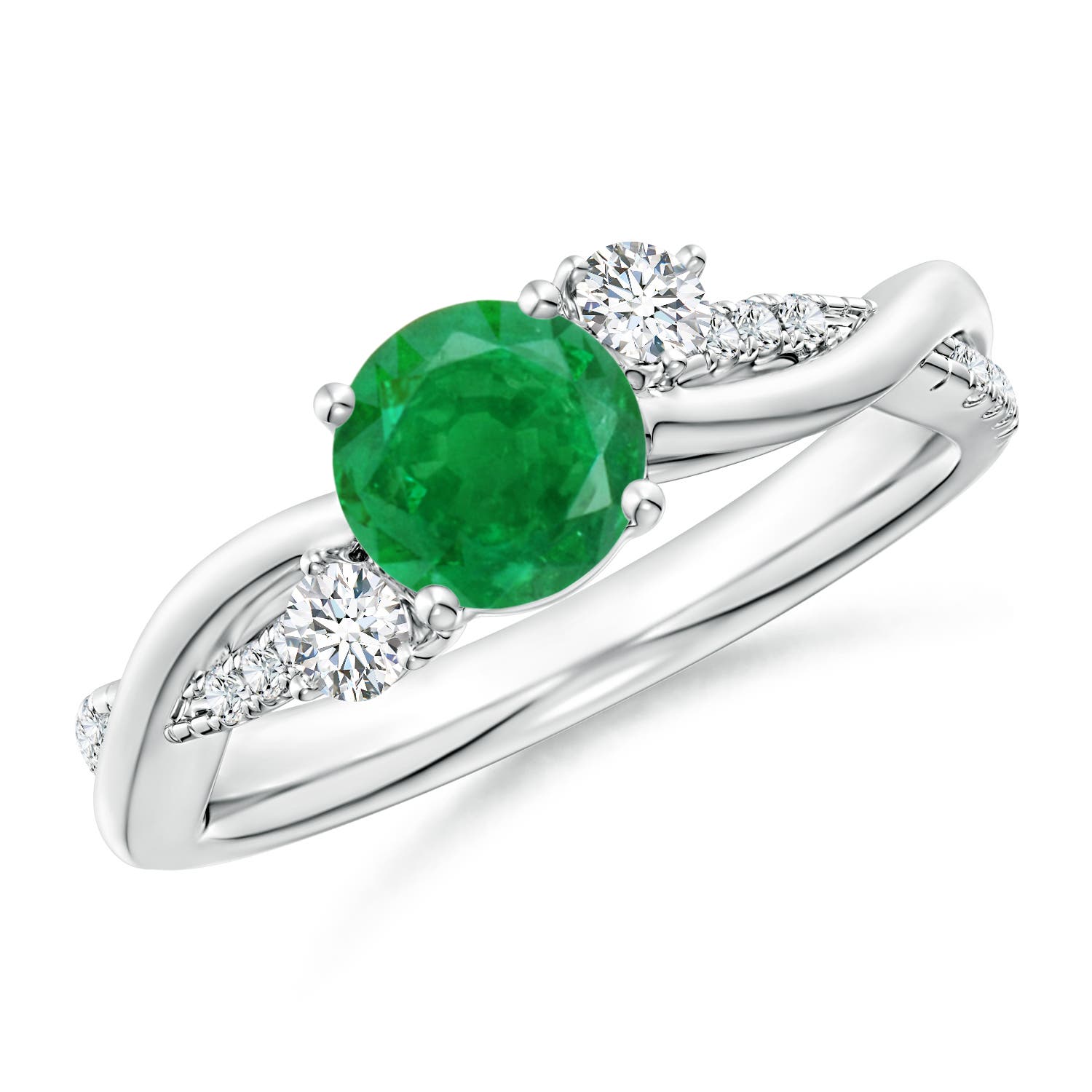 AA - Emerald / 0.99 CT / 14 KT White Gold