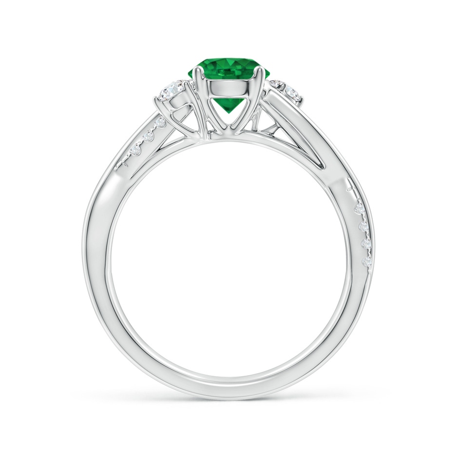 6mm AAA Nature Inspired Emerald & Diamond Twisted Vine Ring in White Gold side 199