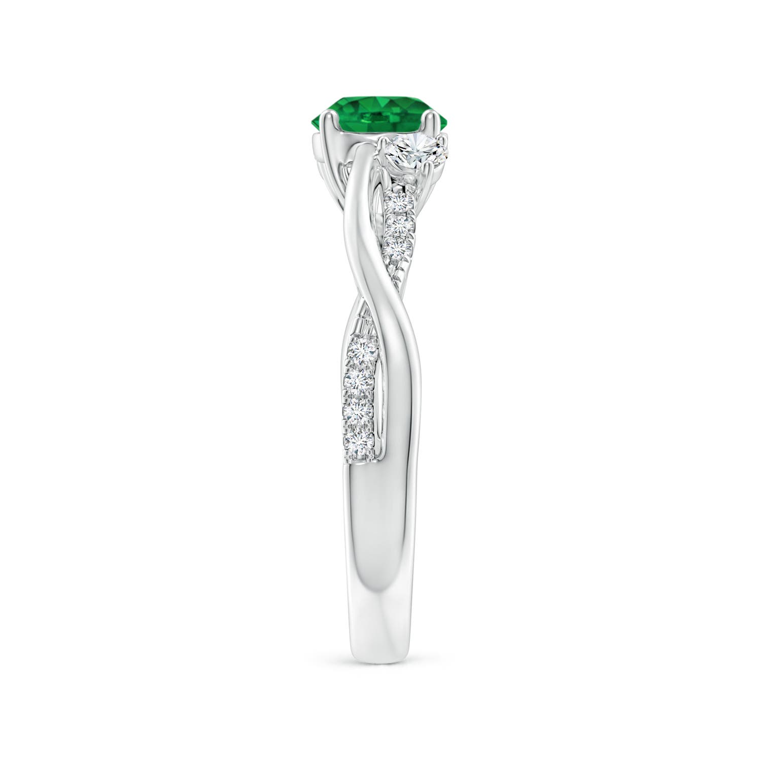 AAA - Emerald / 0.99 CT / 14 KT White Gold