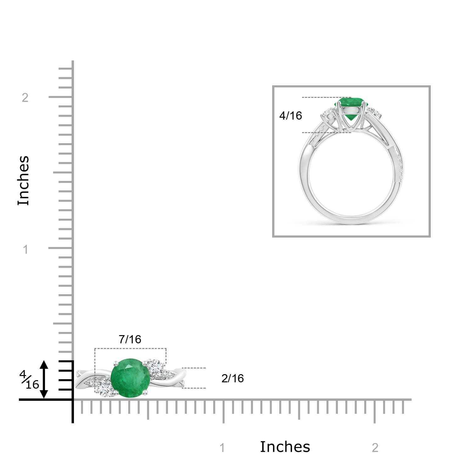 A - Emerald / 1.52 CT / 14 KT White Gold