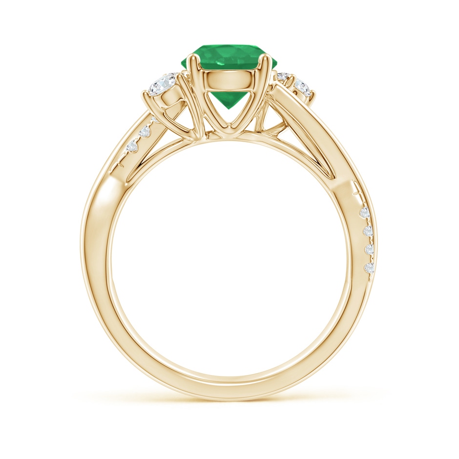 7mm A Nature Inspired Emerald & Diamond Twisted Vine Ring in Yellow Gold side 199