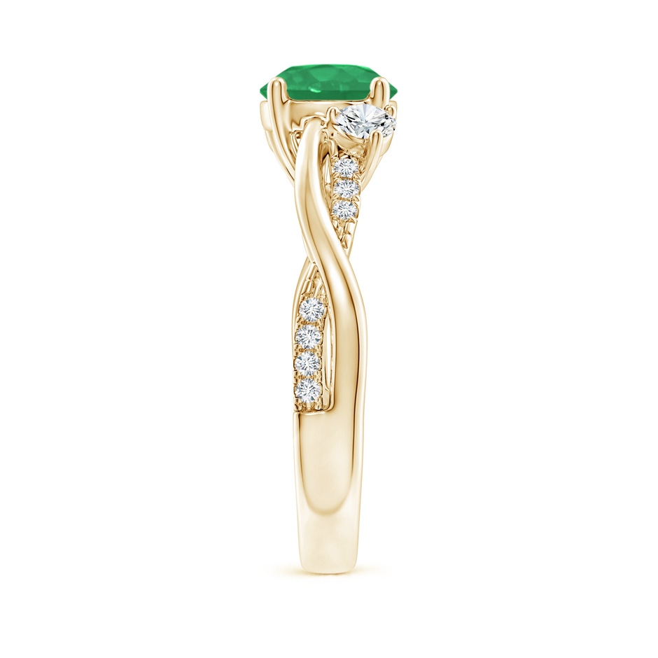 7mm A Nature Inspired Emerald & Diamond Twisted Vine Ring in Yellow Gold side 299