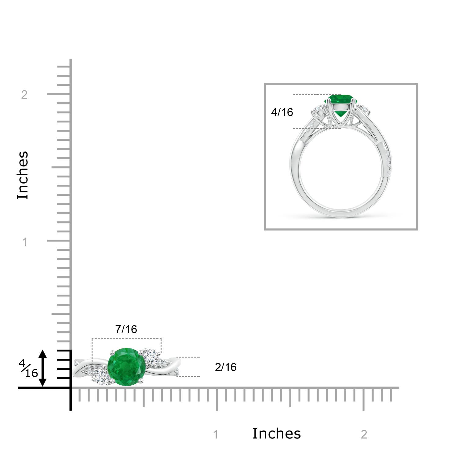 AA - Emerald / 1.52 CT / 14 KT White Gold