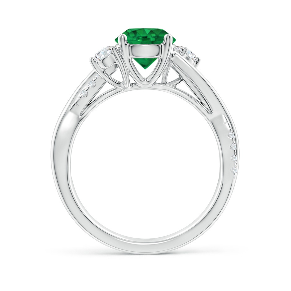 7mm AAA Nature Inspired Emerald & Diamond Twisted Vine Ring in P950 Platinum side 199