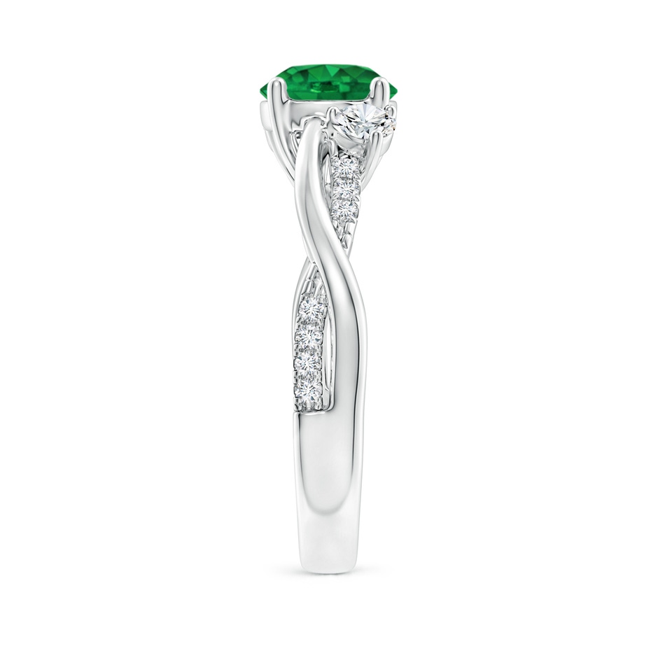 7mm AAA Nature Inspired Emerald & Diamond Twisted Vine Ring in P950 Platinum side 299