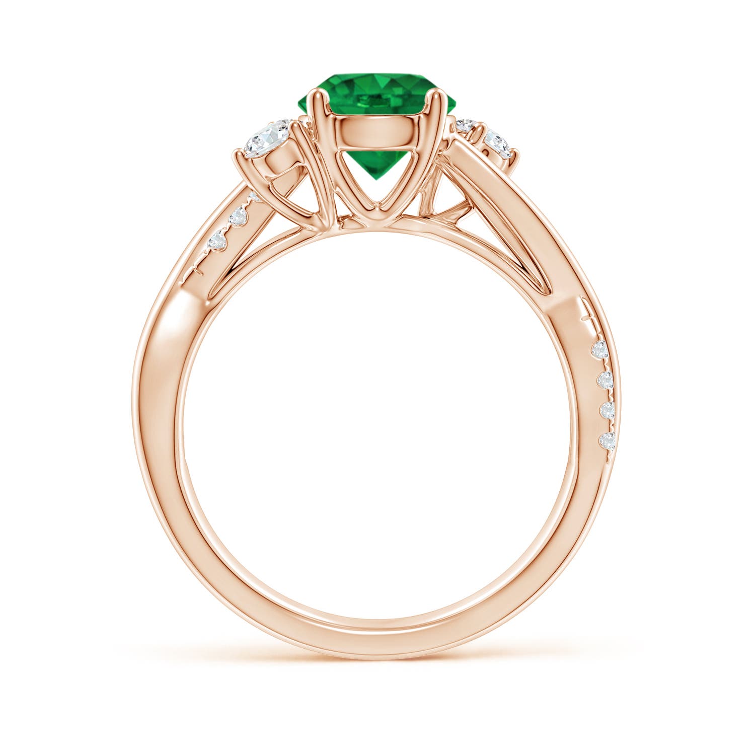 AAA - Emerald / 1.52 CT / 14 KT Rose Gold