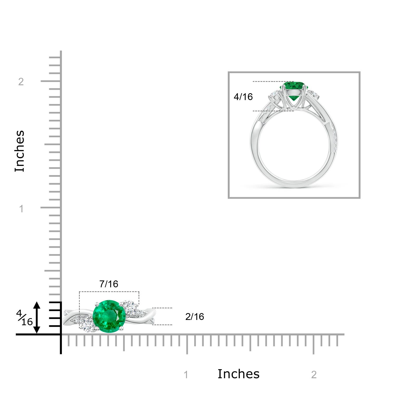 AAA - Emerald / 1.52 CT / 14 KT White Gold