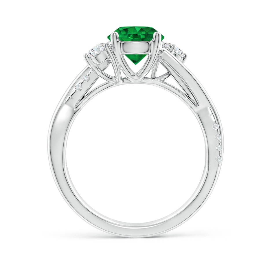 7mm AAAA Nature Inspired Emerald & Diamond Twisted Vine Ring in P950 Platinum side 199