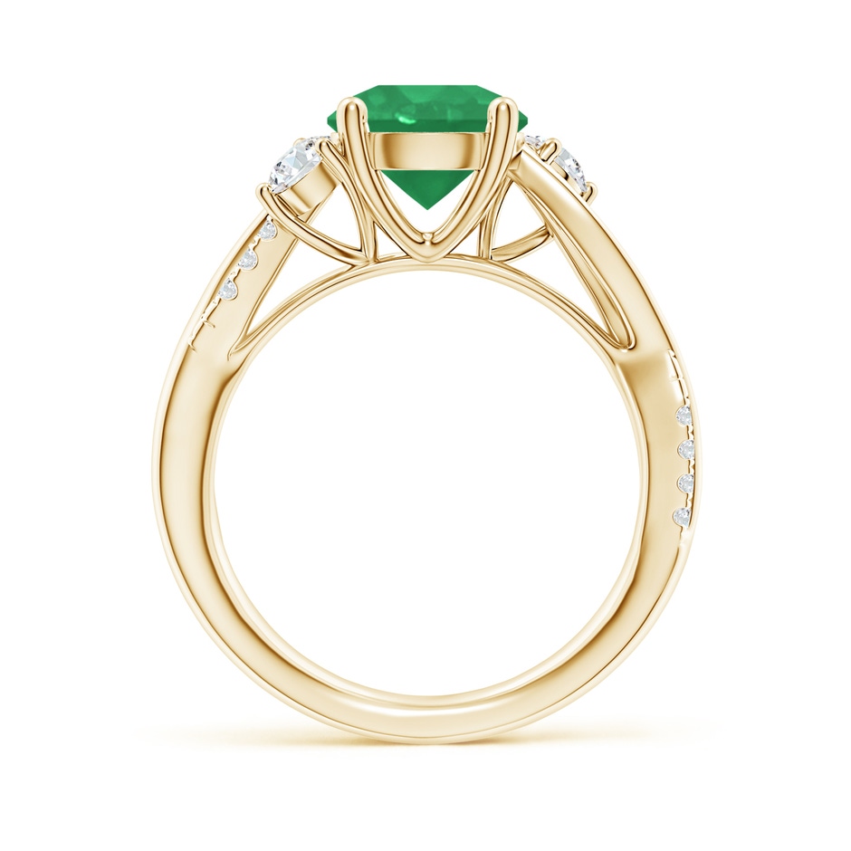 8mm A Nature Inspired Emerald & Diamond Twisted Vine Ring in Yellow Gold side 199