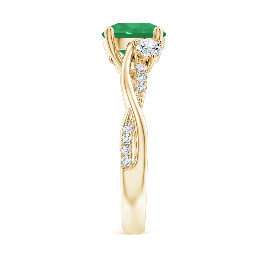 8mm A Nature Inspired Emerald & Diamond Twisted Vine Ring in Yellow Gold side 299
