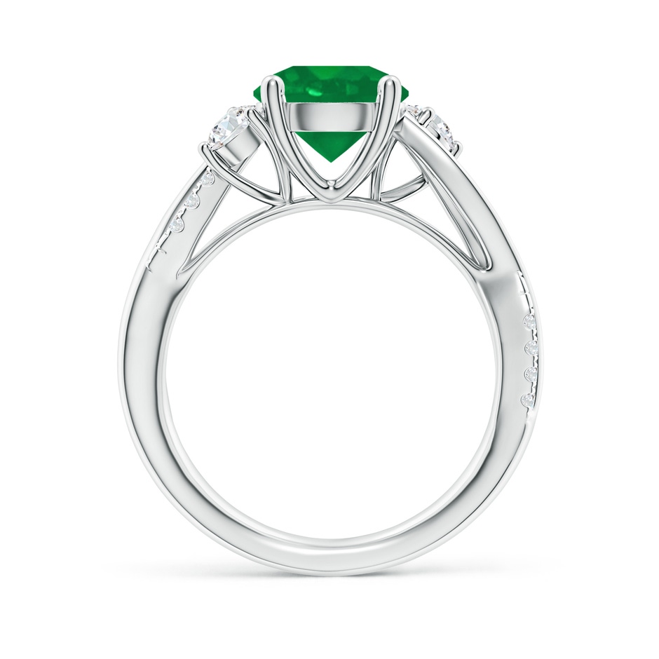 8mm AA Nature Inspired Emerald & Diamond Twisted Vine Ring in P950 Platinum side 199