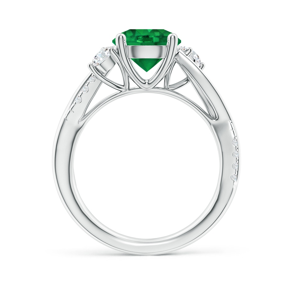 8mm AAA Nature Inspired Emerald & Diamond Twisted Vine Ring in P950 Platinum side 199