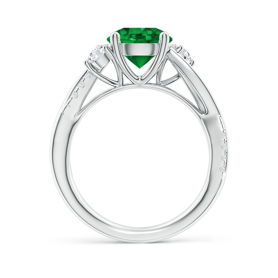 8mm AAAA Nature Inspired Emerald & Diamond Twisted Vine Ring in P950 Platinum side 199