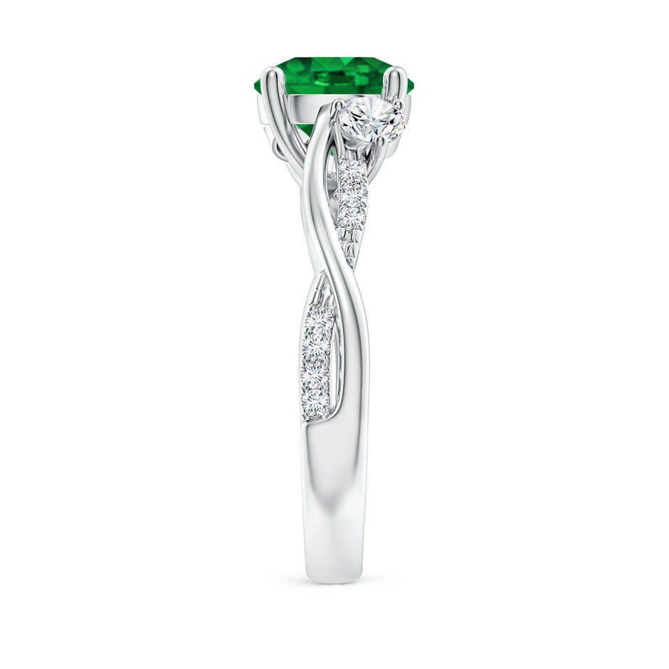 8mm AAAA Nature Inspired Emerald & Diamond Twisted Vine Ring in P950 Platinum side 299