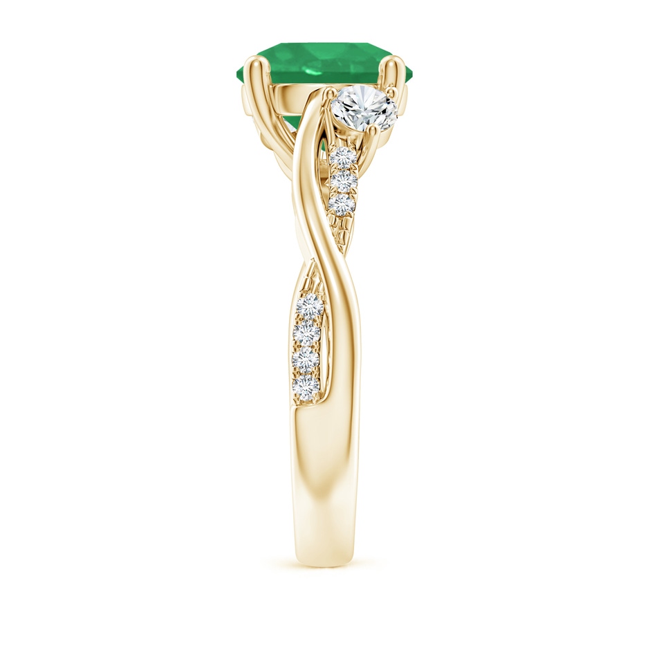 9mm A Nature Inspired Emerald & Diamond Twisted Vine Ring in Yellow Gold side 299
