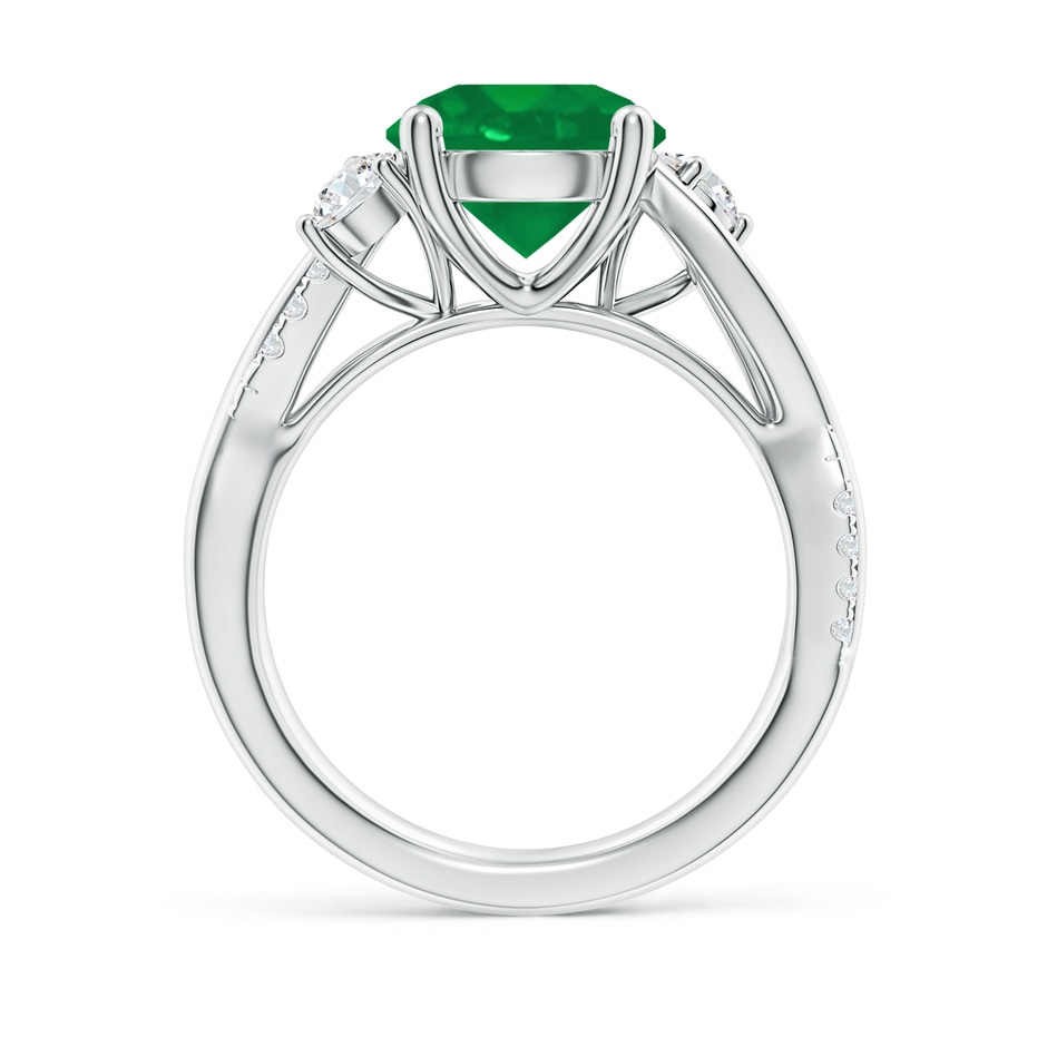 9mm AA Nature Inspired Emerald & Diamond Twisted Vine Ring in P950 Platinum side 199