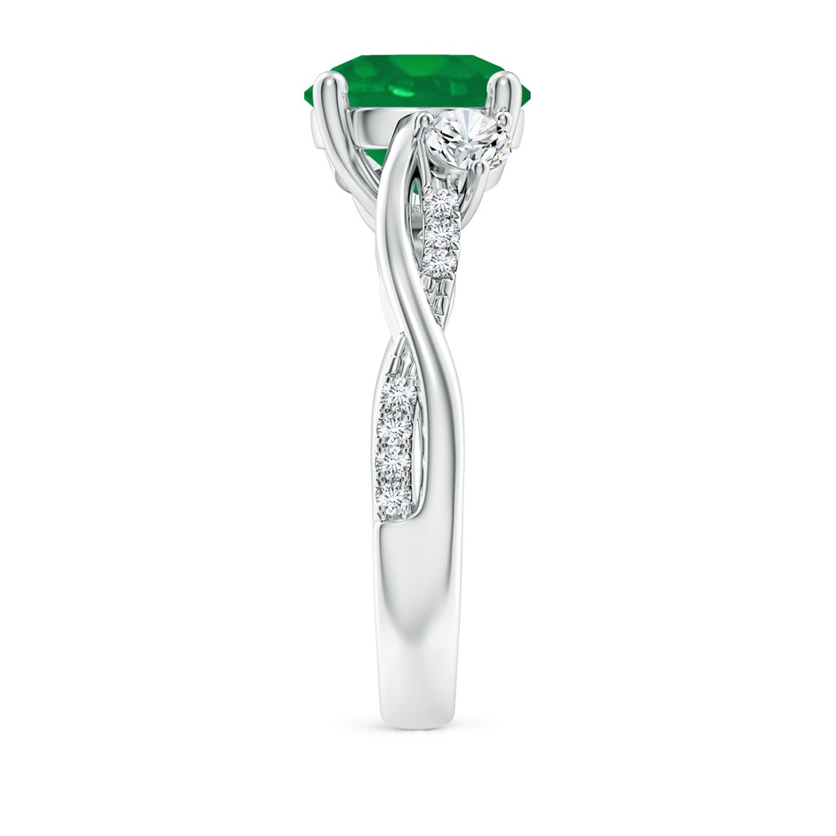 9mm AA Nature Inspired Emerald & Diamond Twisted Vine Ring in P950 Platinum side 299