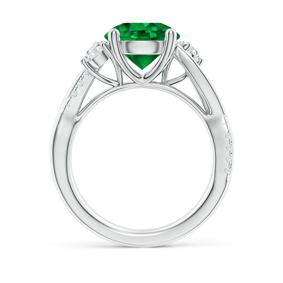 9mm AAAA Nature Inspired Emerald & Diamond Twisted Vine Ring in P950 Platinum side 199