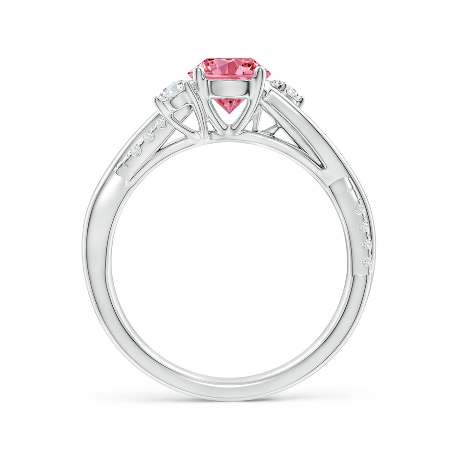 6mm AAAA Nature Inspired Fancy Intense Pink & White Diamond Twisted Vine Ring in S999 Silver side 199