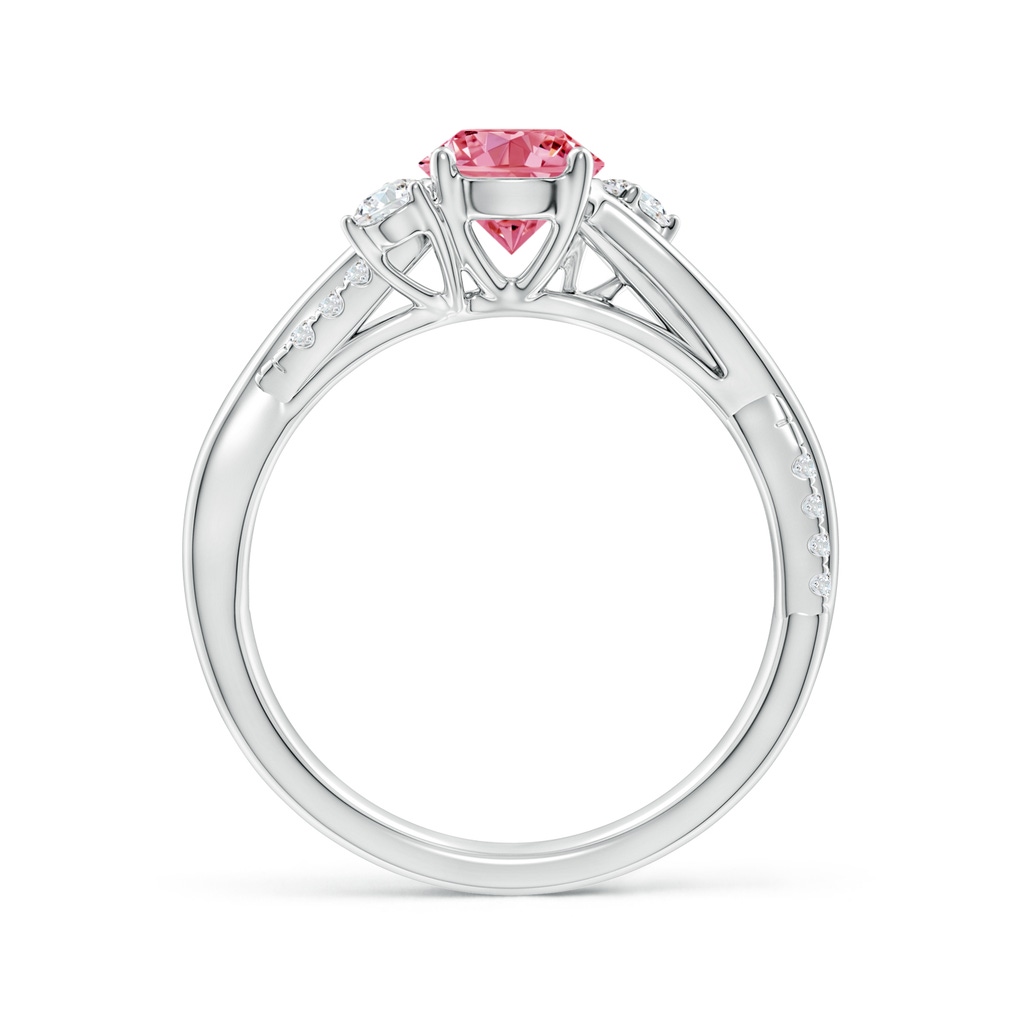 6mm AAAA Nature Inspired Fancy Intense Pink & White Diamond Twisted Vine Ring in White Gold - side 199